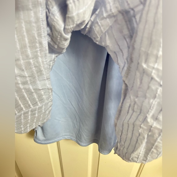 Altar’d State Blue Frilly Tie Straps Lined Mini Dress Small - Picture 3 of 5